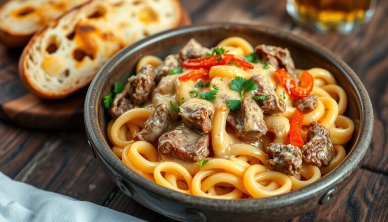 Delicious Philly Cheese Steak Pasta