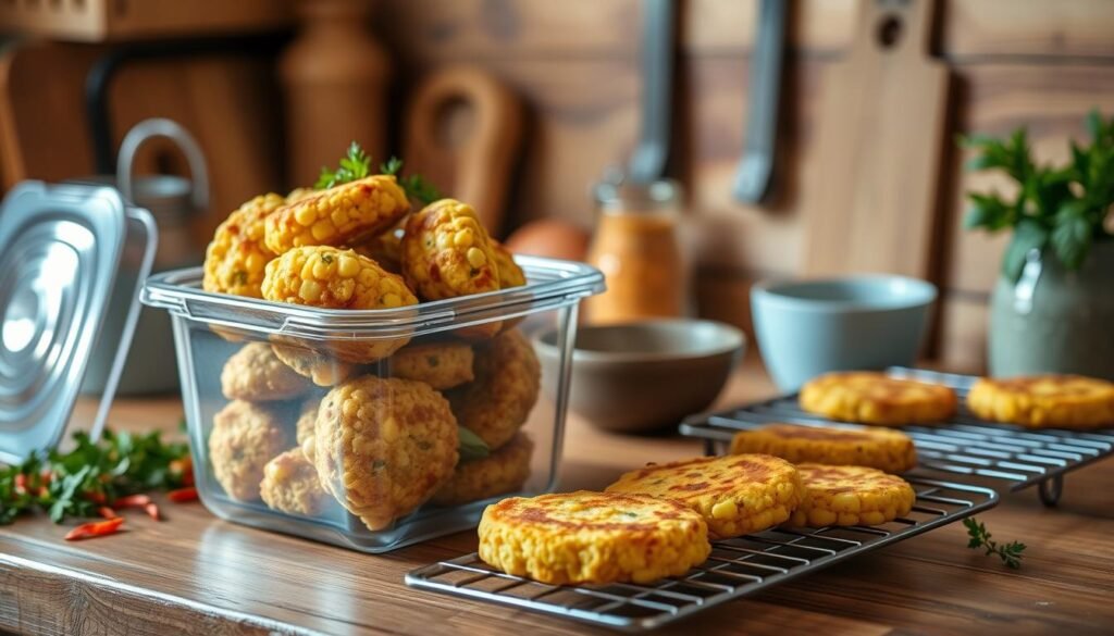 Storing Corn Fritters