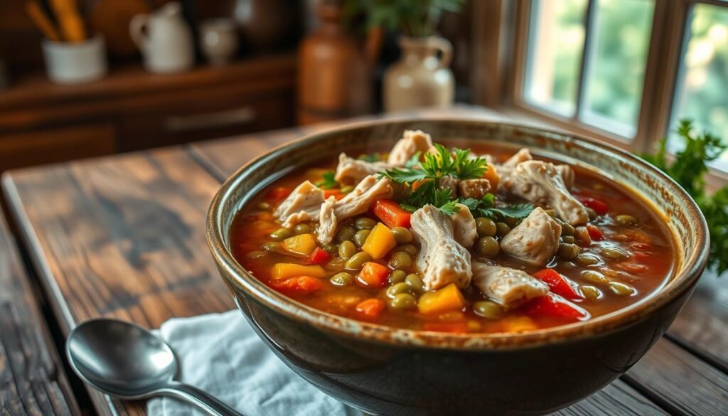hearty chicken lentil soup