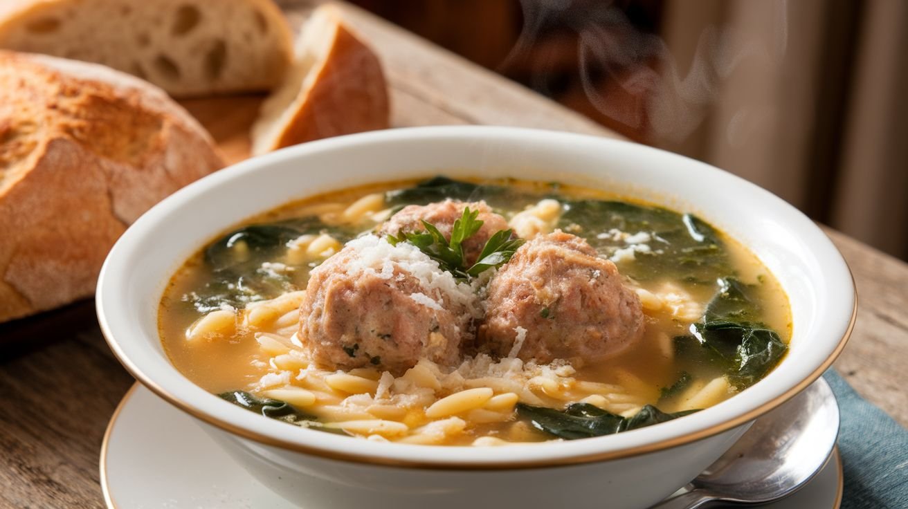 This Italian Wedding Soup — also lovingly referred to as Pittsburgh Wedding Soup in some circles — is a timeless recipe cherished by families everywhere. With roots in Italian Soup Recipes, this dish blends tiny, flavorful meatballs with tender greens and orzo, all swimming in a savory broth. Whether you’re hosting a family dinner or just craving a cozy homemade soup recipe, this one’s a winner. Let’s create magic in the kitchen